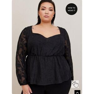 Torrid Babydoll Lace Top Size 3X
